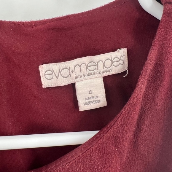 Eva Mendes NY&Co red faux suede dress size 4 - Picture 6 of 10